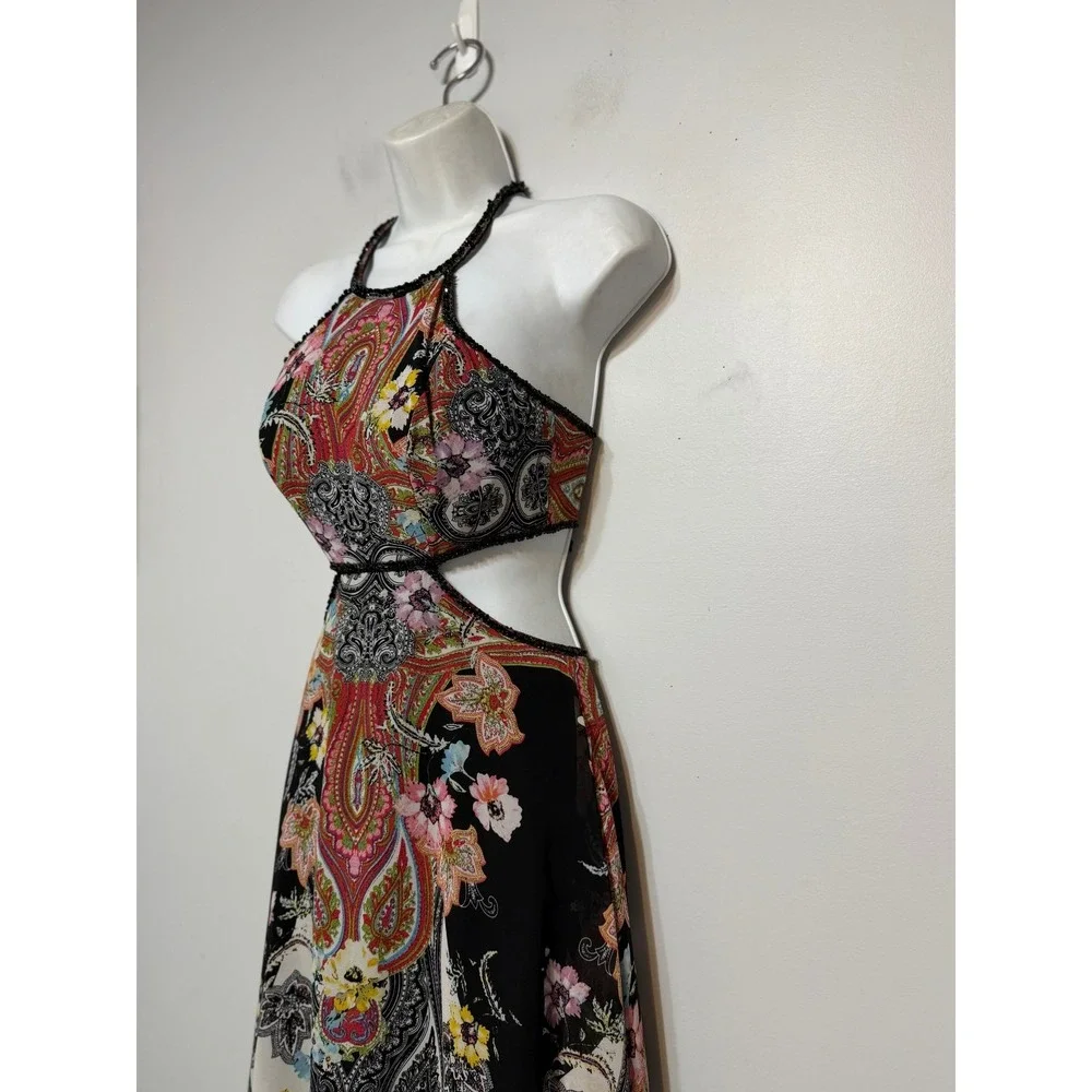 Colette Mon Cheri Boho Glam Formal Prom Dress Womens Size 0 Cutouts‎ Y2K Indie